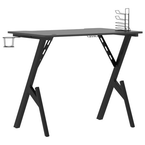 Gamerbord med Y-formede ben 90x60x75 cm sort