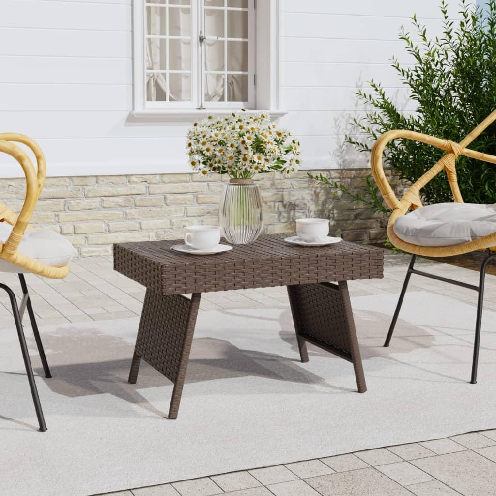 Foldbart sidebord 60x40x38 cm polyrattan brun