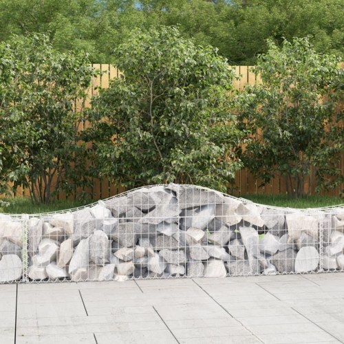 Buet gabionkurv 200×30×40/60 cm i galvaniseret jern