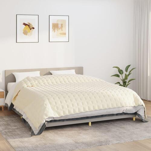 Tyngdetæppe 235x290 cm 11 kg stof lys cremefarve