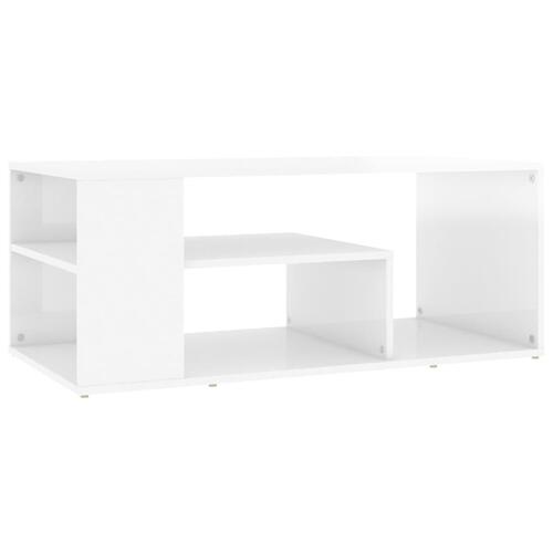 Sofabord 100x50x40 cm spånplade hvid højglans
