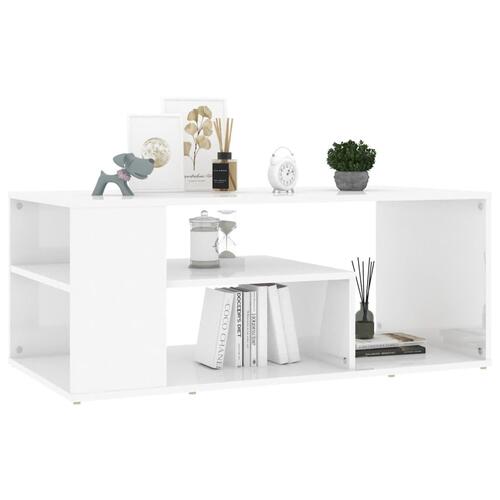 Sofabord 100x50x40 cm spånplade hvid højglans
