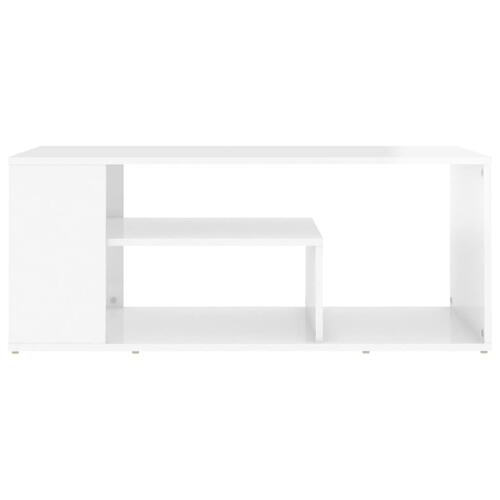 Sofabord 100x50x40 cm spånplade hvid højglans
