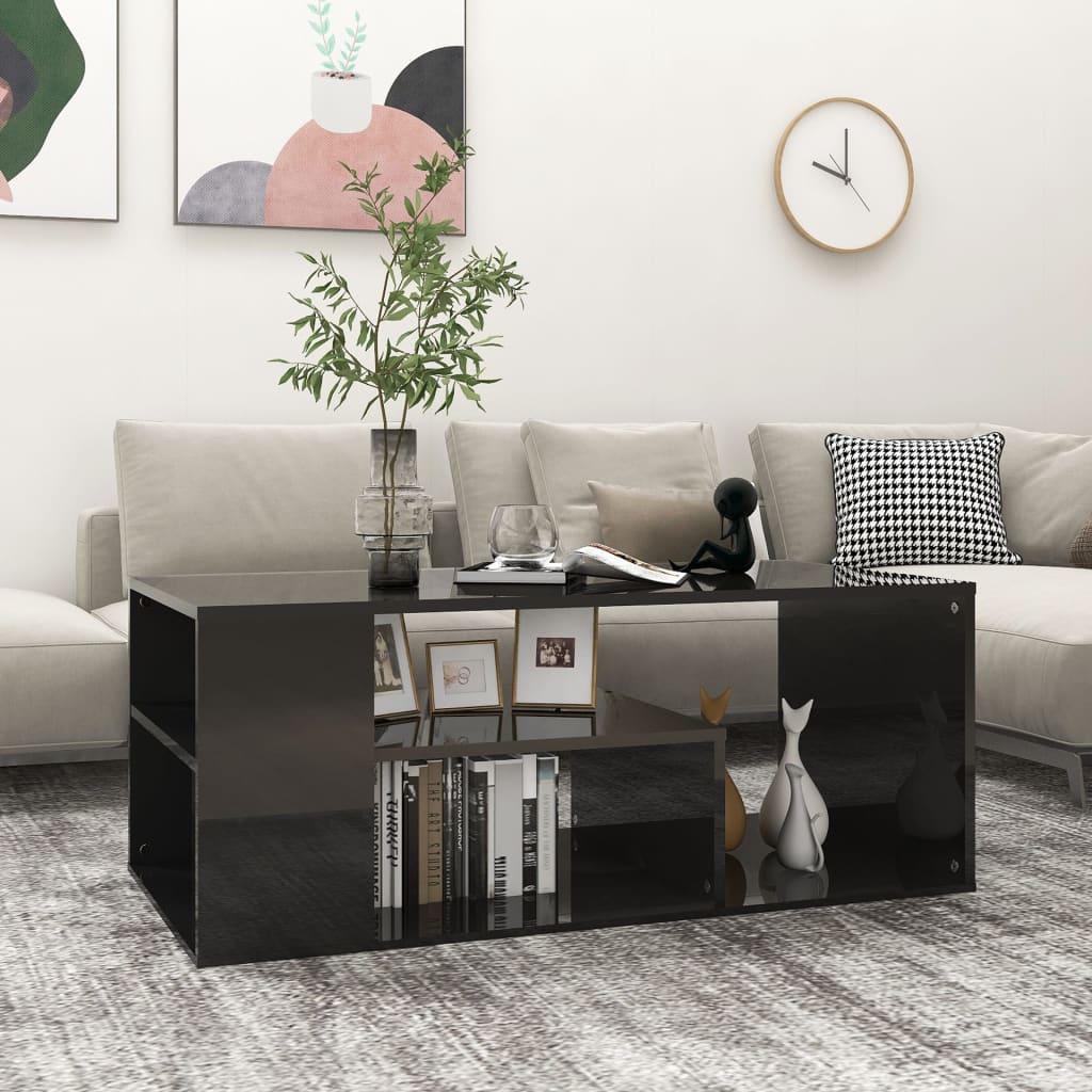 Sofabord 100x50x40 cm spånplade sort højglans