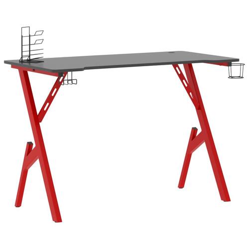 Gamerbord med Y-formede ben 110x60x75 cm sort og rød