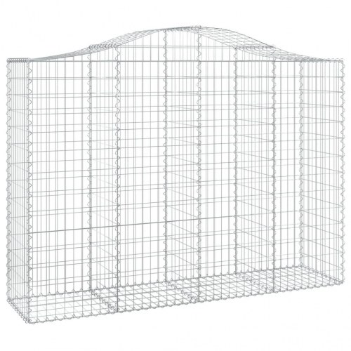 Buede gabionkurve - 6 stk. 200×50×140/160 cm i galvaniseret jern