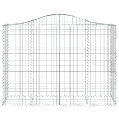 Buede gabionkurve - 6 stk. 200×50×140/160 cm i galvaniseret jern