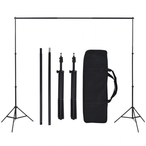 Fotostudiesæt med 5 baggrunde og 3 lamper