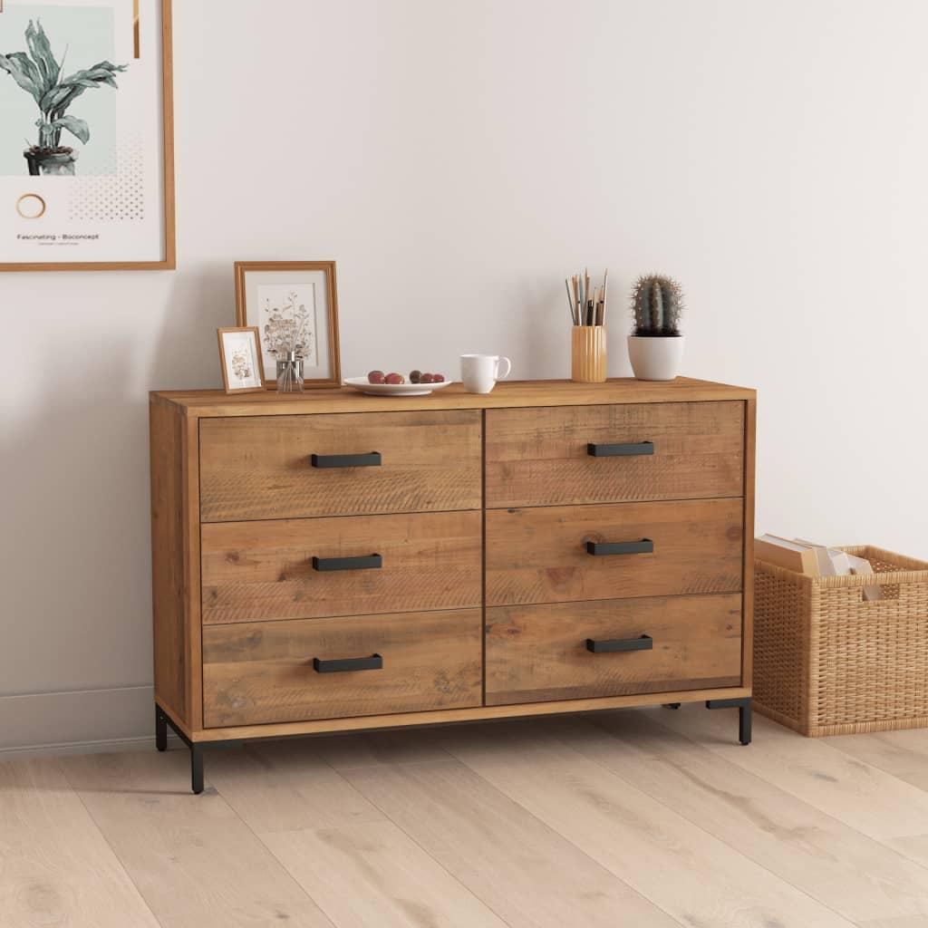 Skænk 110X35X70 Cm Massivt Fyrretræ - Brun