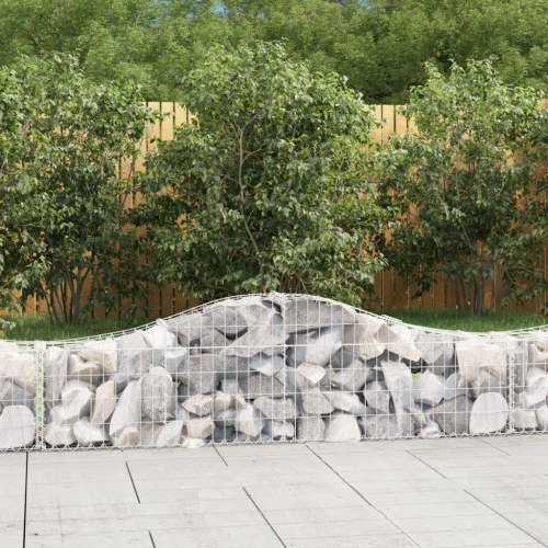 Buede gabionkurve - 4 stk. 200×30×40/60 cm i galvaniseret jern