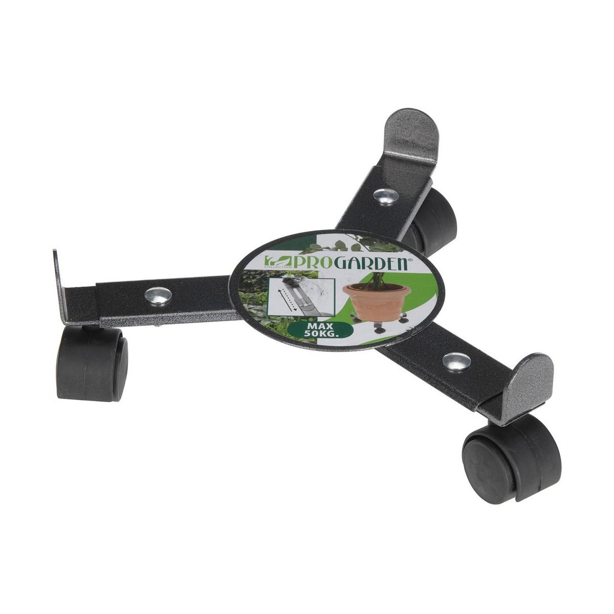 Progarden plantevogn med hjul - justerbar, grå metal, 30 cm