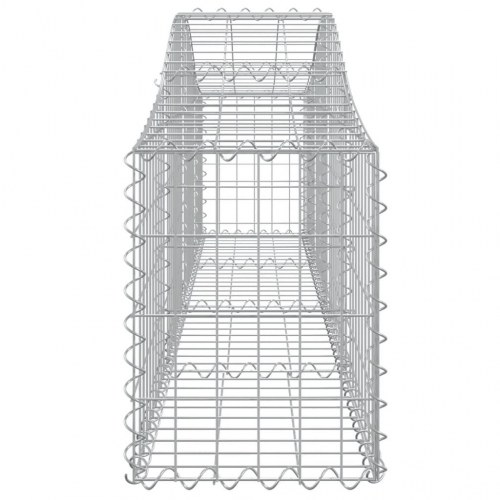 Buede gabionkurve 14 stk. 200x30x40/60 cm galvaniseret jern
