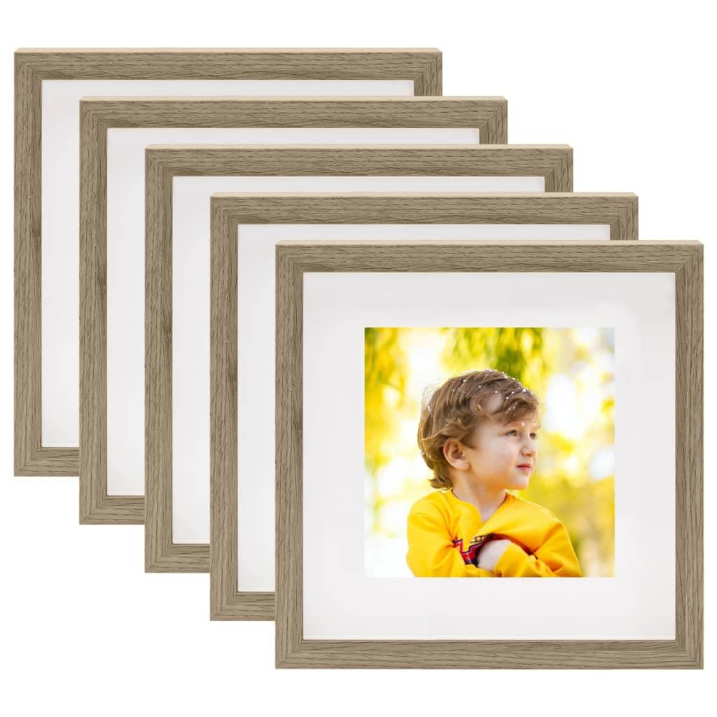 3D-billedrammer 5 stk. 28x28 cm til 20x20 cm billede mørkt træ