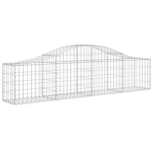 Buede gabionkurve - 2 stk. 200×30×40/60 cm i galvaniseret jern