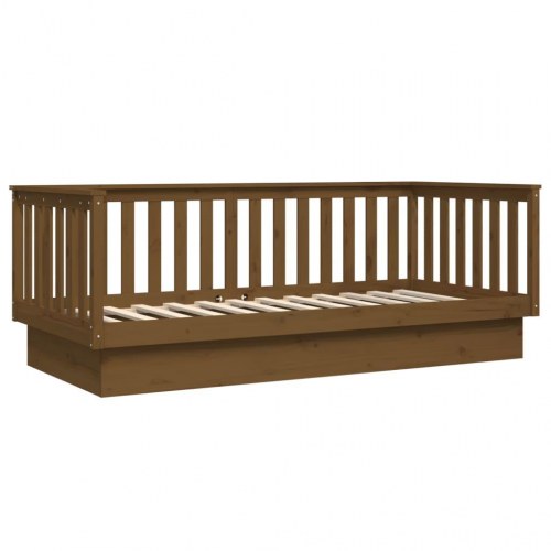 Daybed 80×200 cm i massivt fyrretræ - gyldenbrun