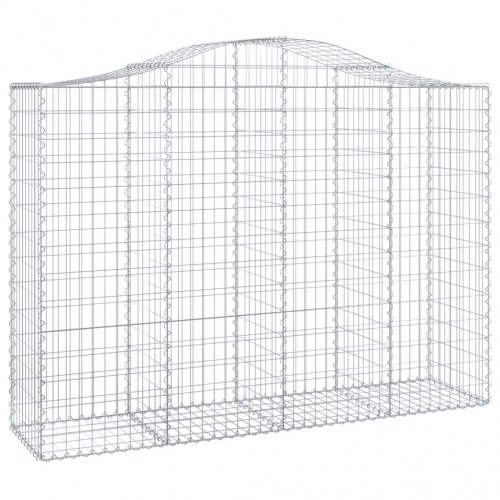Buede gabionkurve - 8 stk. 200 × 50 × 140/160 cm i galvaniseret jern