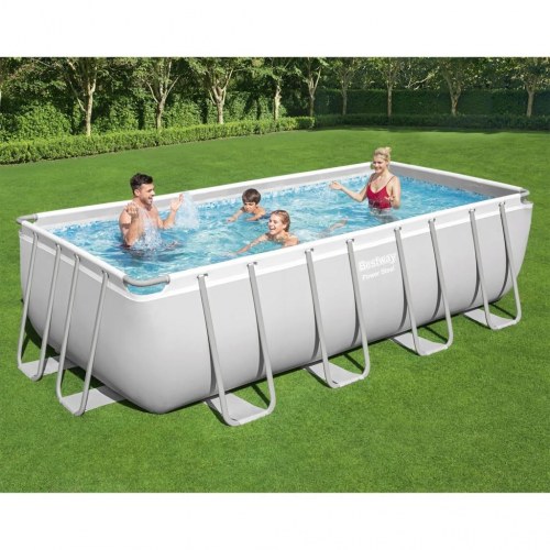 Bestway Power Steel swimmingpool 488 x 244 x 122 cm rektangulær