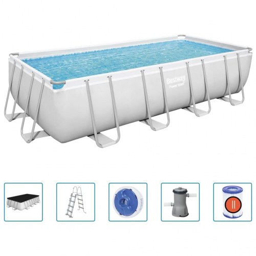 Bestway Power Steel swimmingpool 488 x 244 x 122 cm rektangulær