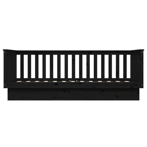 Daybed 80x200 cm massivt fyrretræ sort