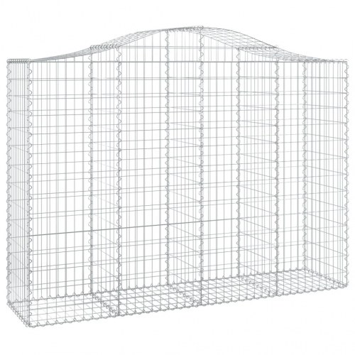 Buede gabionkurve - 10 stk. 200×50×140/160 cm i galvaniseret jern