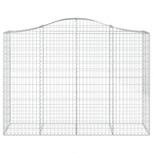 Buede gabionkurve - 10 stk. 200×50×140/160 cm i galvaniseret jern