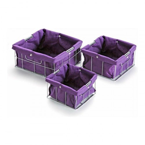 Versa sæt med stabelbare opbevaringskurve - violet, 3 dele