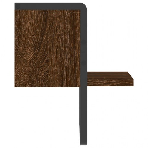 Væghylde med stang 20x25x30 cm brun egetræsfarve