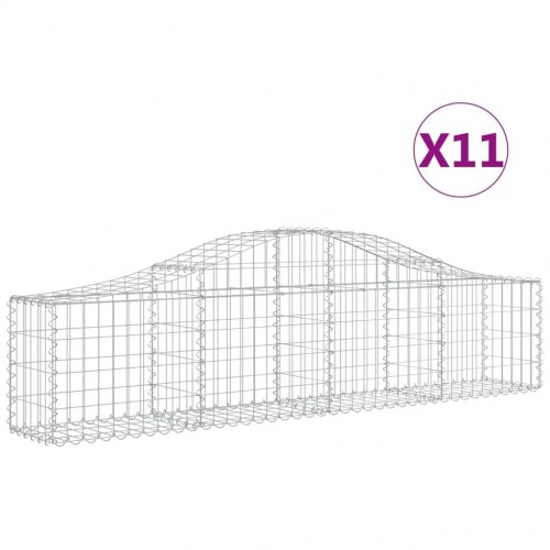 Buede gabionkurve - 11 stk. 200×30×40/60 cm i galvaniseret jern