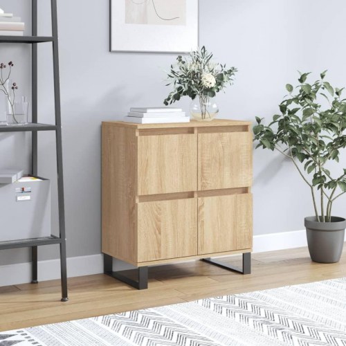 Skænk 60×35×70 cm i konstrueret træ - sonoma-eg med jernben