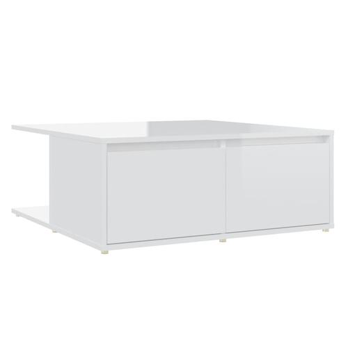 Sofabord 80x80x31 cm spånplade hvid højglans