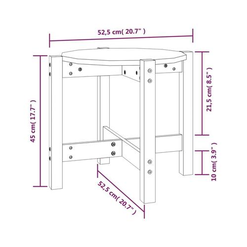 Sofabord Ø 52,5x45 cm massivt fyrretræ hvid