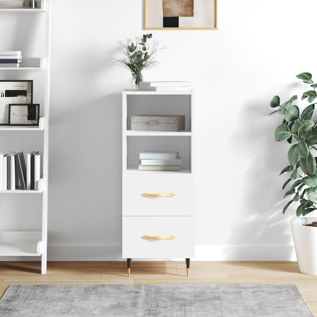 Skænk/kommode 34,5×34×90 cm i hvidt konstrueret træ