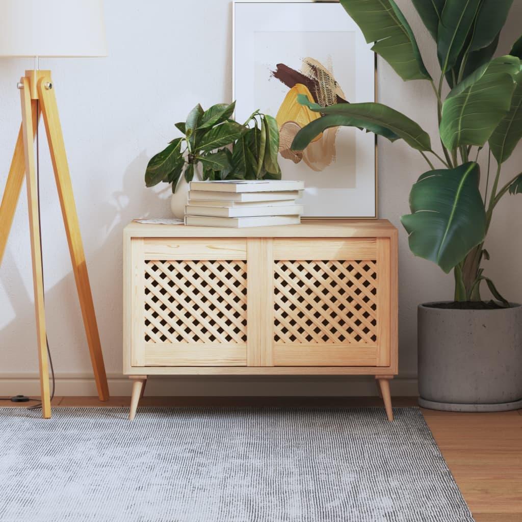 Skabslåger 2 stk. 39,5 × 39,5 cm - gitterdesign i massivt fyrretræ (ubehandlet)