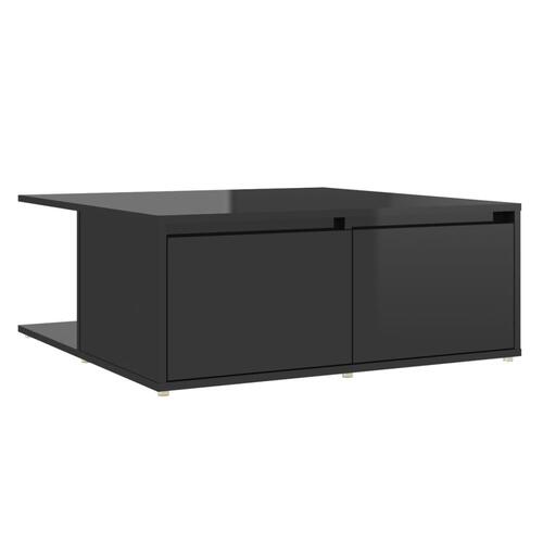 Sofabord 80x80x31 cm spånplade sort højglans