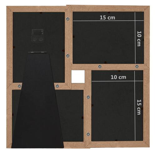 Billedramme til 4x(10x15 cm) billeder MDF lysebrun