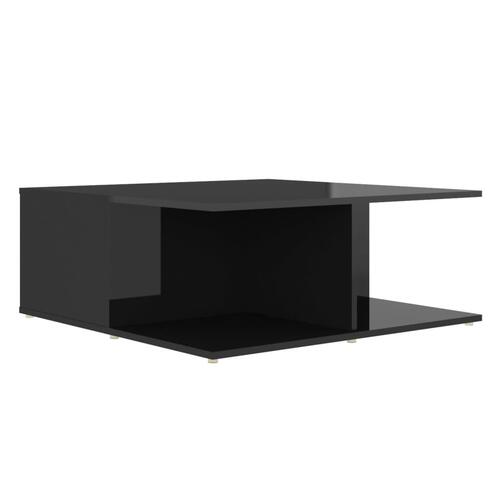 Sofabord 80x80x31 cm spånplade sort højglans
