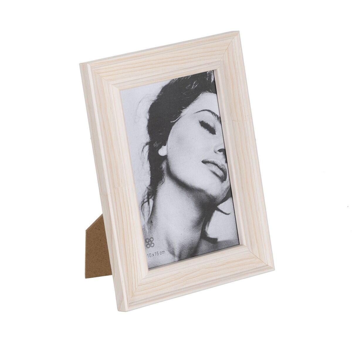 Fotoramme Hvid Lys brun Træ Krystal 14,5 x 2 x 20 cm