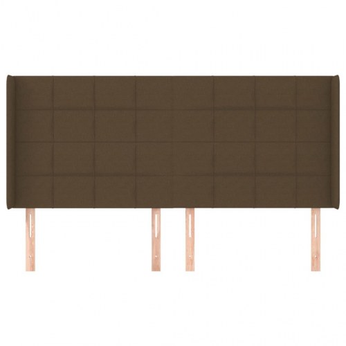 Sengegavl med kanter 203 x 16 x 118/128 cm - mørkebrun
