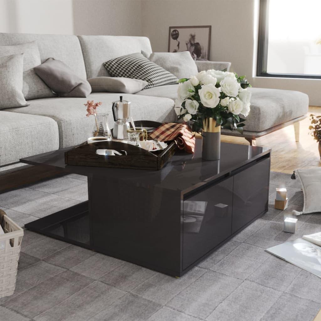 Sofabord 80x80x31 cm spånplade grå højglans