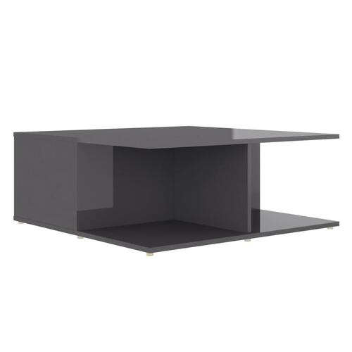 Sofabord 80x80x31 cm spånplade grå højglans