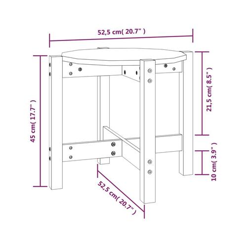 Sofabord Ø 52,5x45 cm massivt fyrretræ