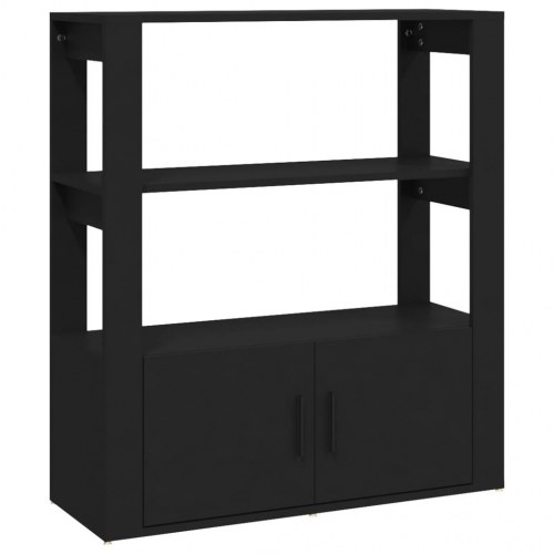 Skænk 80x30x90 cm konstrueret træ sort