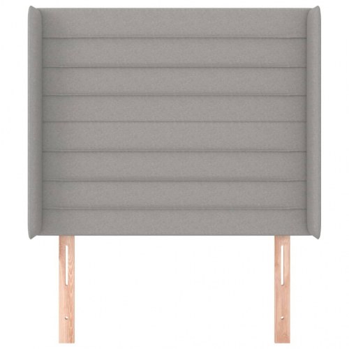 Sengegavl med kanter 83 x 16 x 118/128 cm - lysegrå