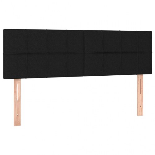 Kontinentalseng med madras 140x190 cm - stof, sort