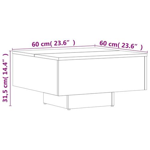 Sofabord 60x60x31,5 cm spånplade betongrå