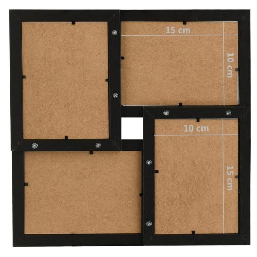Billedramme til 4x(10x15 cm) billeder MDF sort