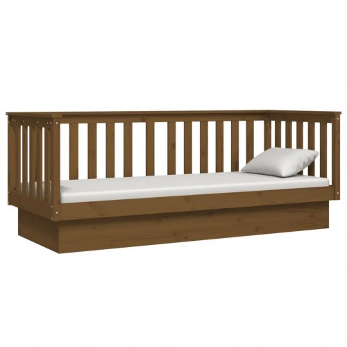 Daybed 75 × 190 cm i massivt fyrretræ - gyldenbrun