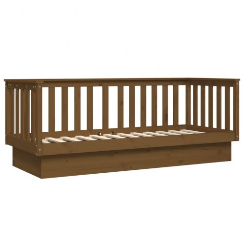 Daybed 75 × 190 cm i massivt fyrretræ - gyldenbrun