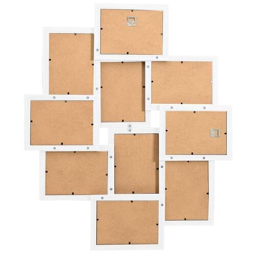Collagebilledramme til væg 10x(13x18 cm) MDF hvid