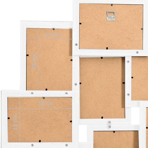 Collagebilledramme til væg 10x(13x18 cm) MDF hvid